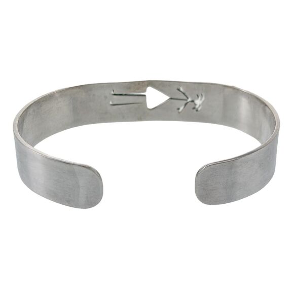 Vintage Mexico Sterling Silver 27.2 Gram Woman Girl Cutout Cuff Bracelet 6.5" - Picture 4 of 8